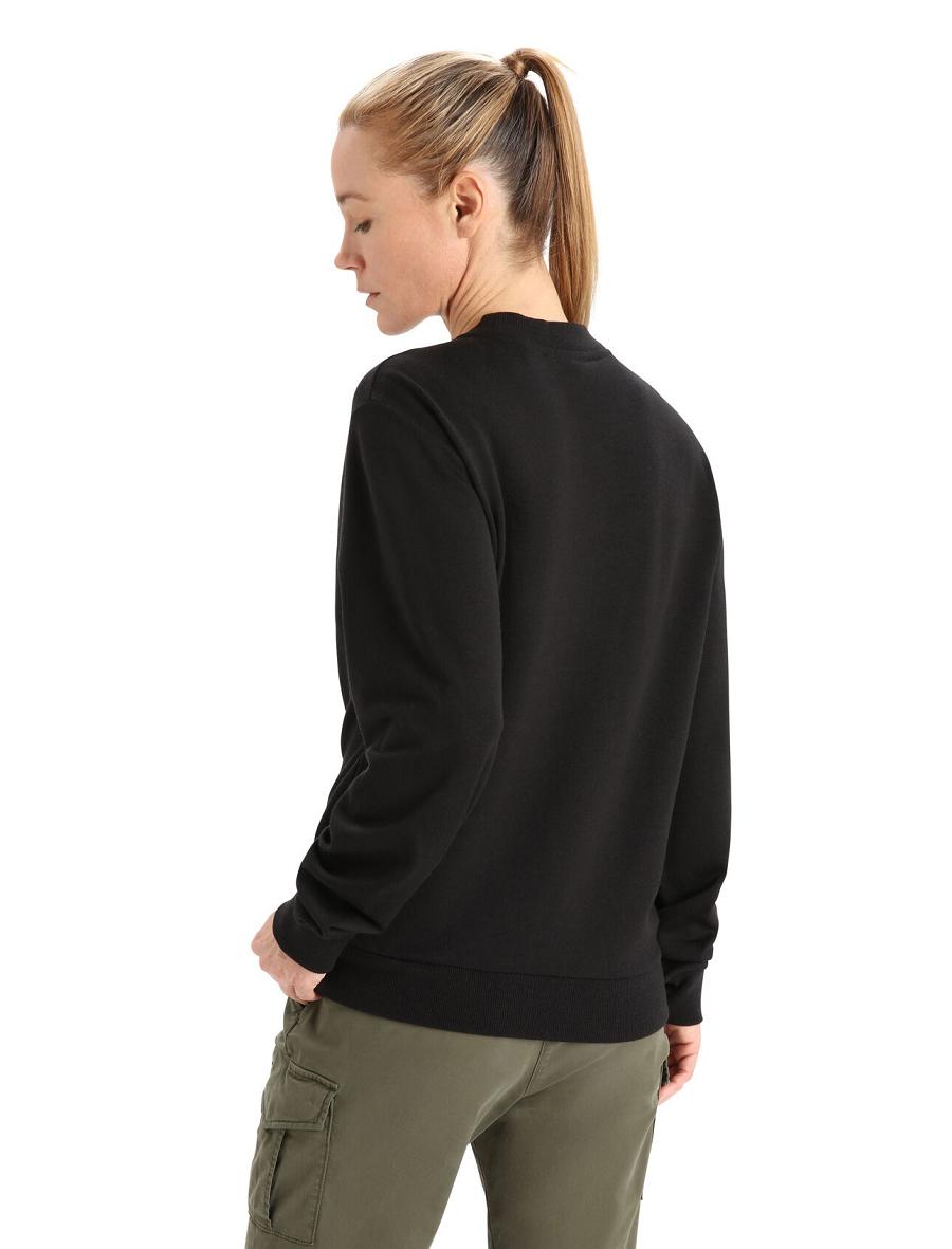 Icebreaker Merino Crush Long Sleeve Sweatshirt Naisten Yksiosainen ja sarjat Mustat | FI 1752YXFU